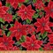 Fabric Hoffman Onyx Silver Large Poinsettias Blooming Holidays by the Quarter Yard X7787-213S